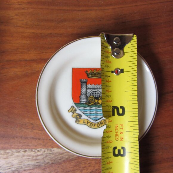 W.H. Goss crested heraldry china vintage Lydford plate (GC053 Grace) - Picture 3 of 5